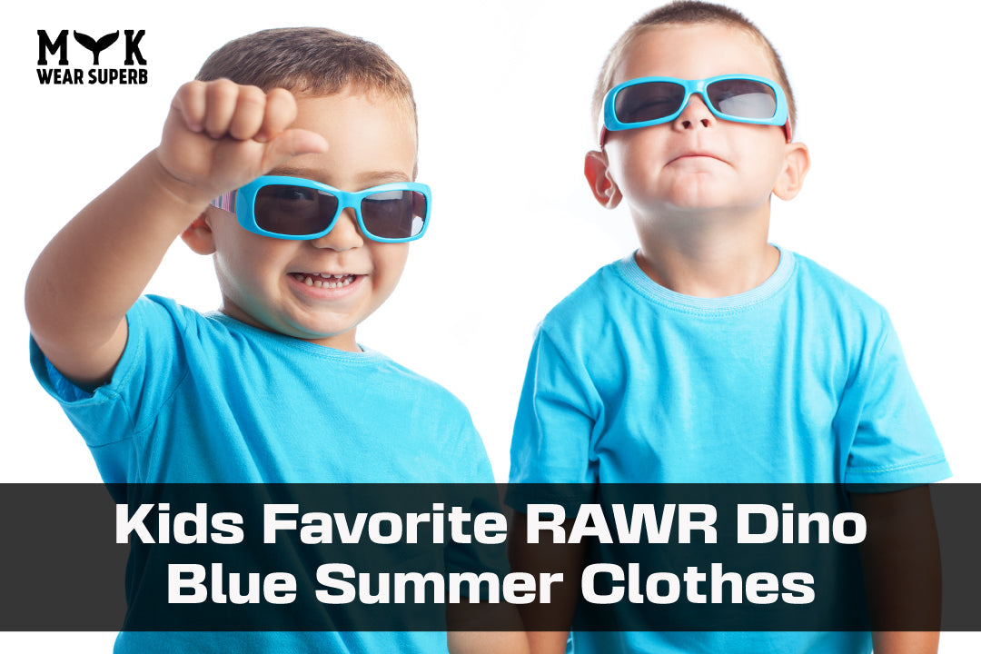 Kids Favorite RAWR Dino Blue Summer Clothes