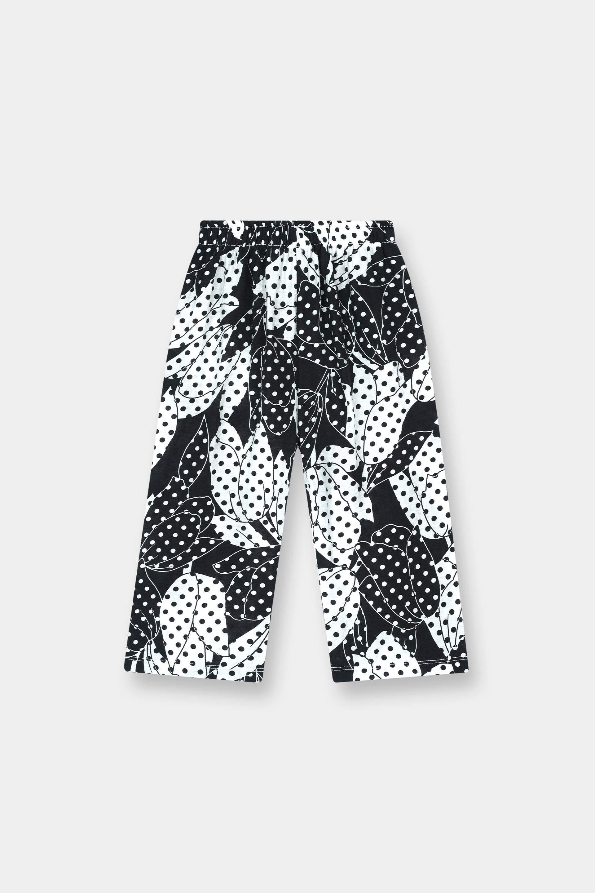 Bold Black & White Polka Leaf Co-Ord Set - MYK_Fatimas