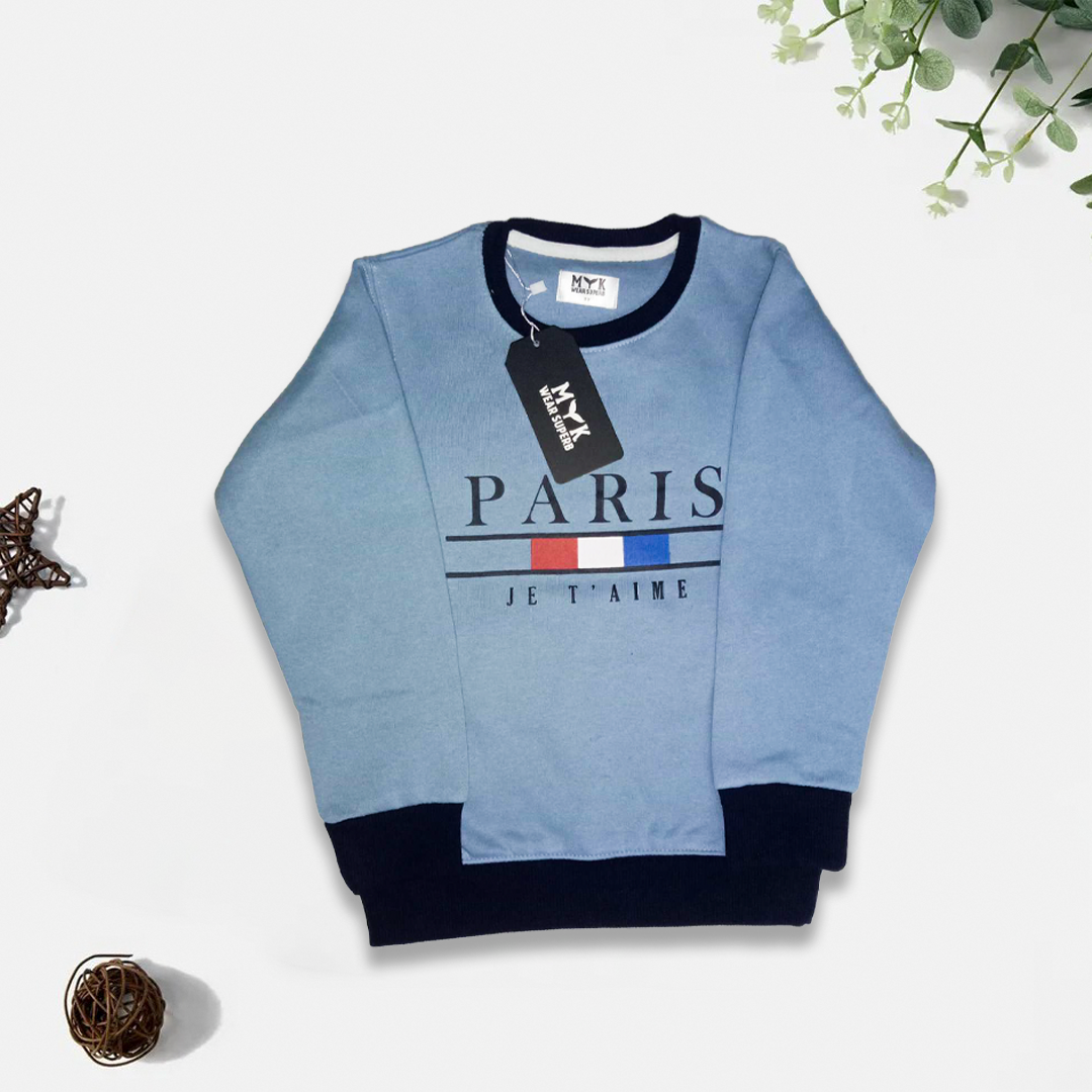Paris Blue Baby Boy Sweatshirt Full Sleeve