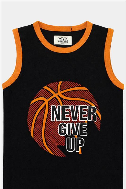 Never Give Up" Sleeveless Basketball Set for Boys – Summer Edition - MYK_Fatimas