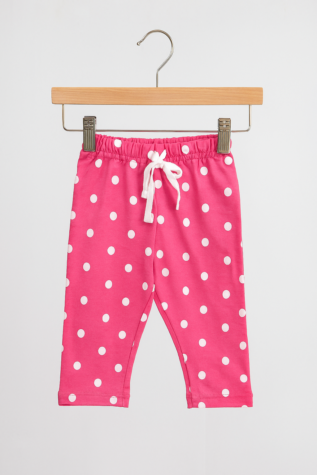 Baby Pink Ruffle Sleeve T-Shirt & Polka Dot Pajama Set
