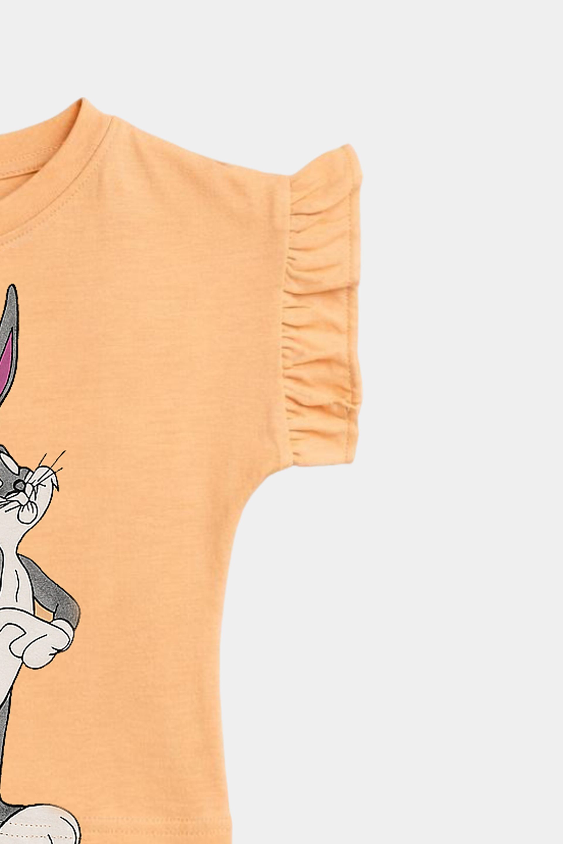 Bugs Bunny Girls Summer Outfit – Peach Ruffle Sleeve Set - MYK_Fatimas