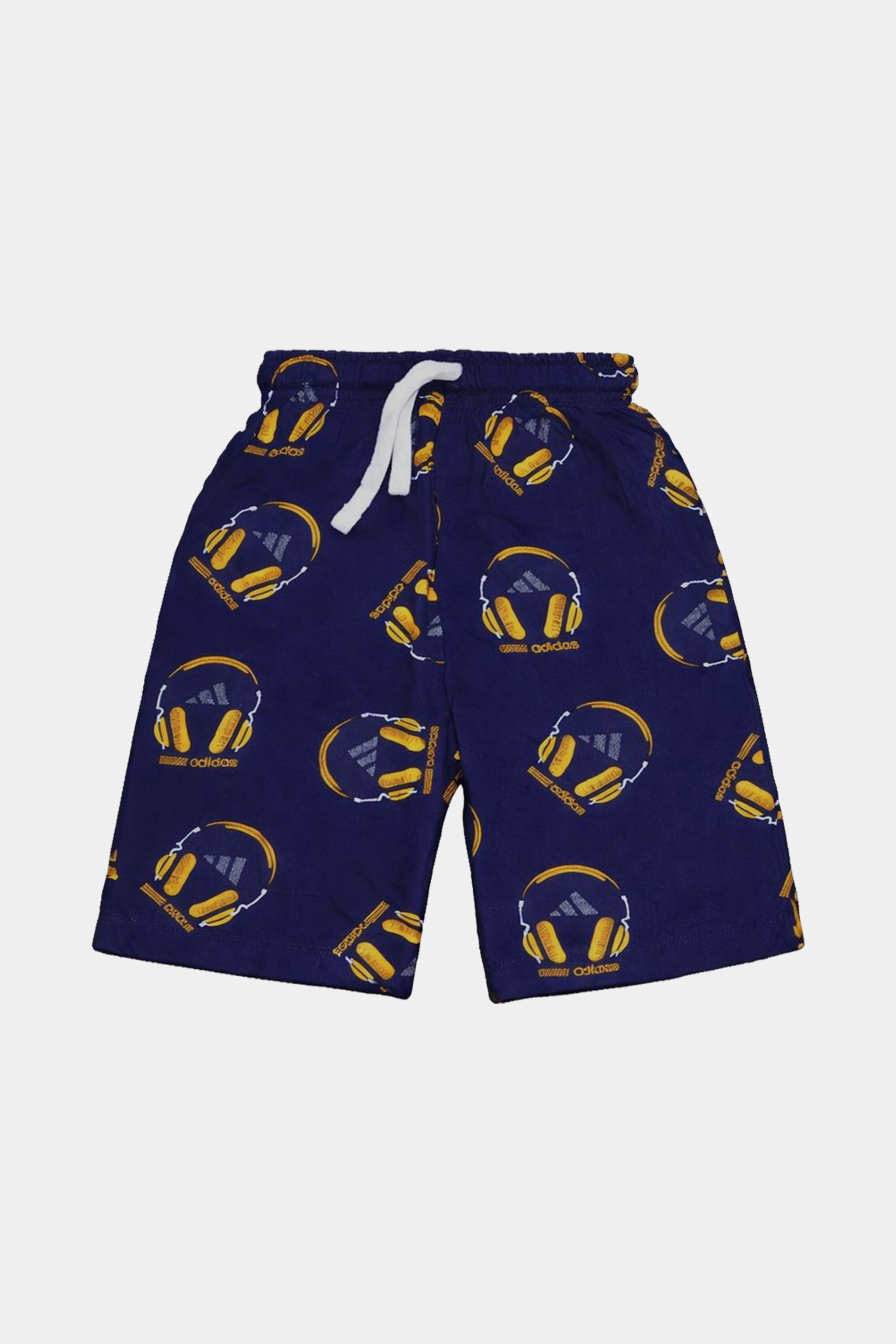 Boys Summer Co-ord Set in Navy Blue – Headphone Print Linen - MYK_Fatimas