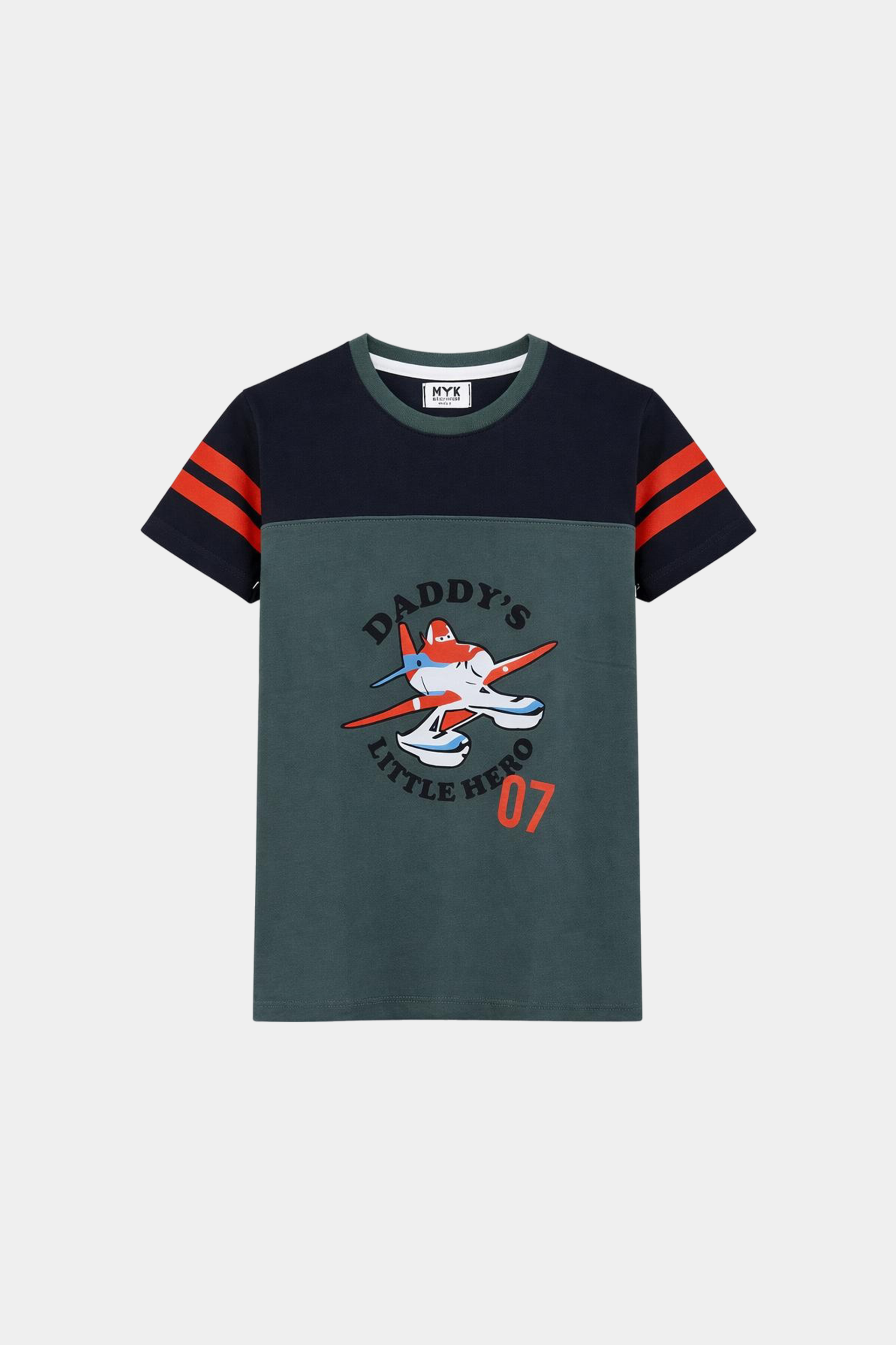 Daddy’s Little Hero Boys Summer Set – Airplane Print Tee with No. 07 Shorts - MYK_Fatimas