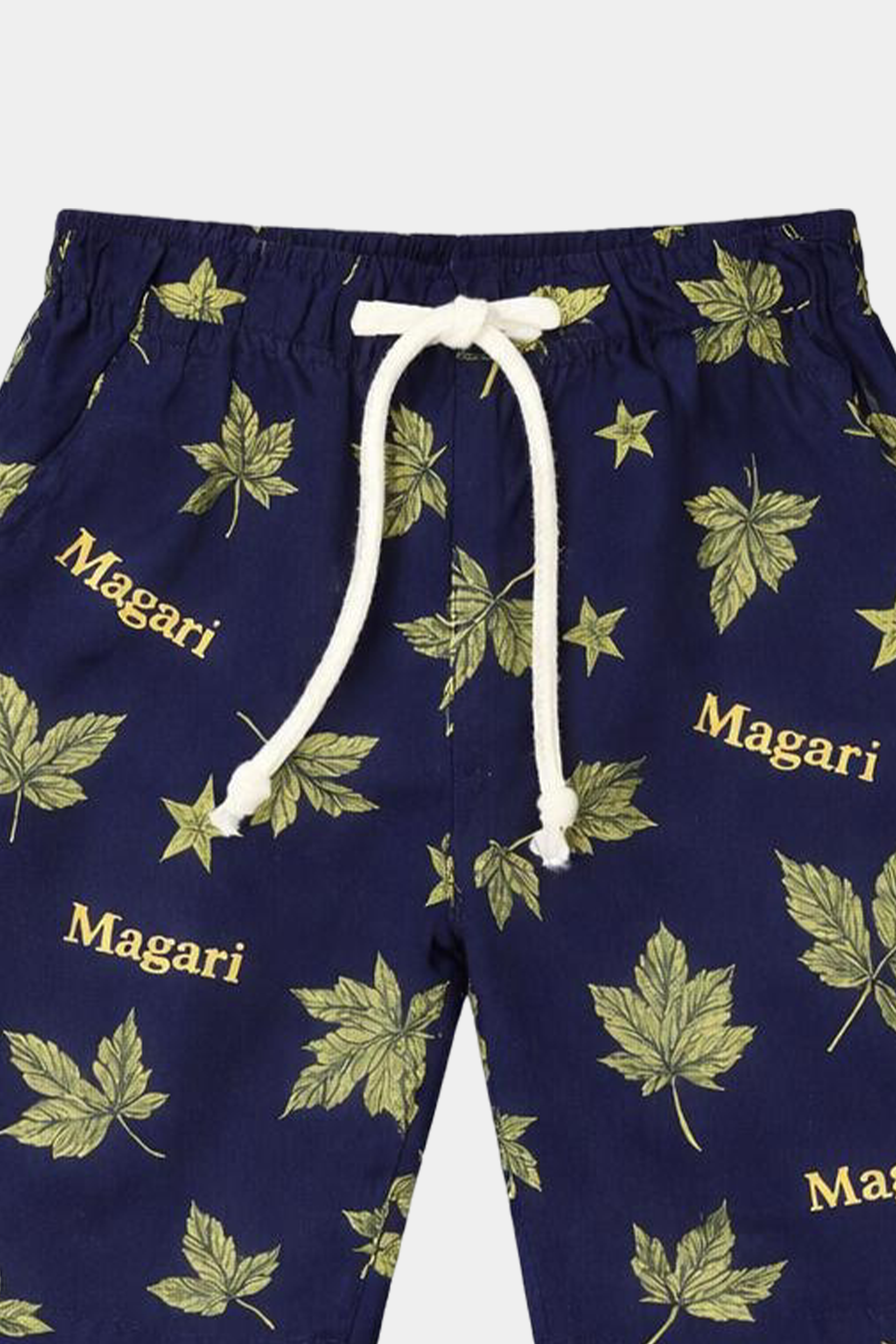 Boys Navy Blue Linen Co-Ord Set – Magari Leaf Print Summer Outfit - MYK_Fatimas