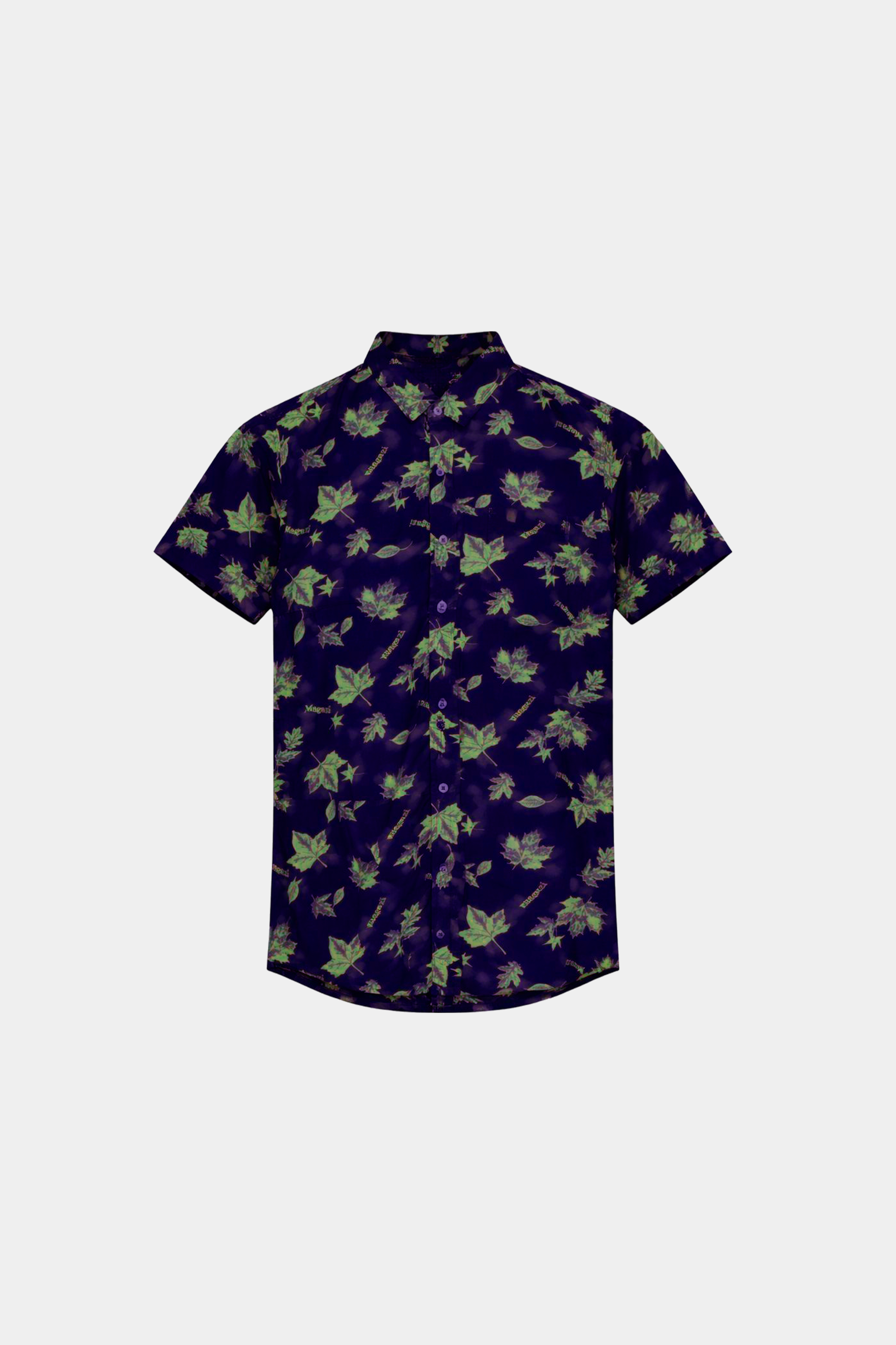 Boys Navy Blue Linen Co-Ord Set – Magari Leaf Print Summer Outfit - MYK_Fatimas