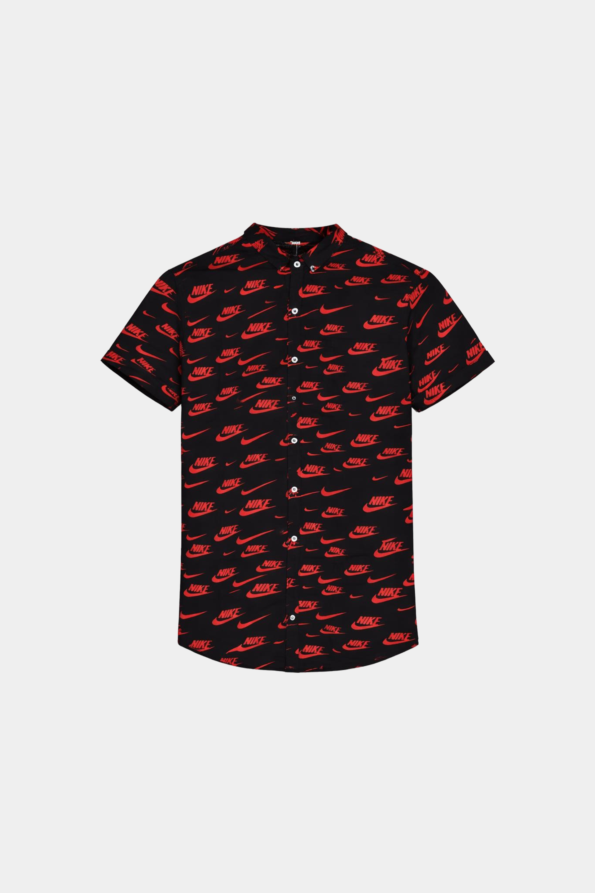 Bold Summer Linen Co-Ord Set – Black & Red Nike Print - MYK_Fatimas