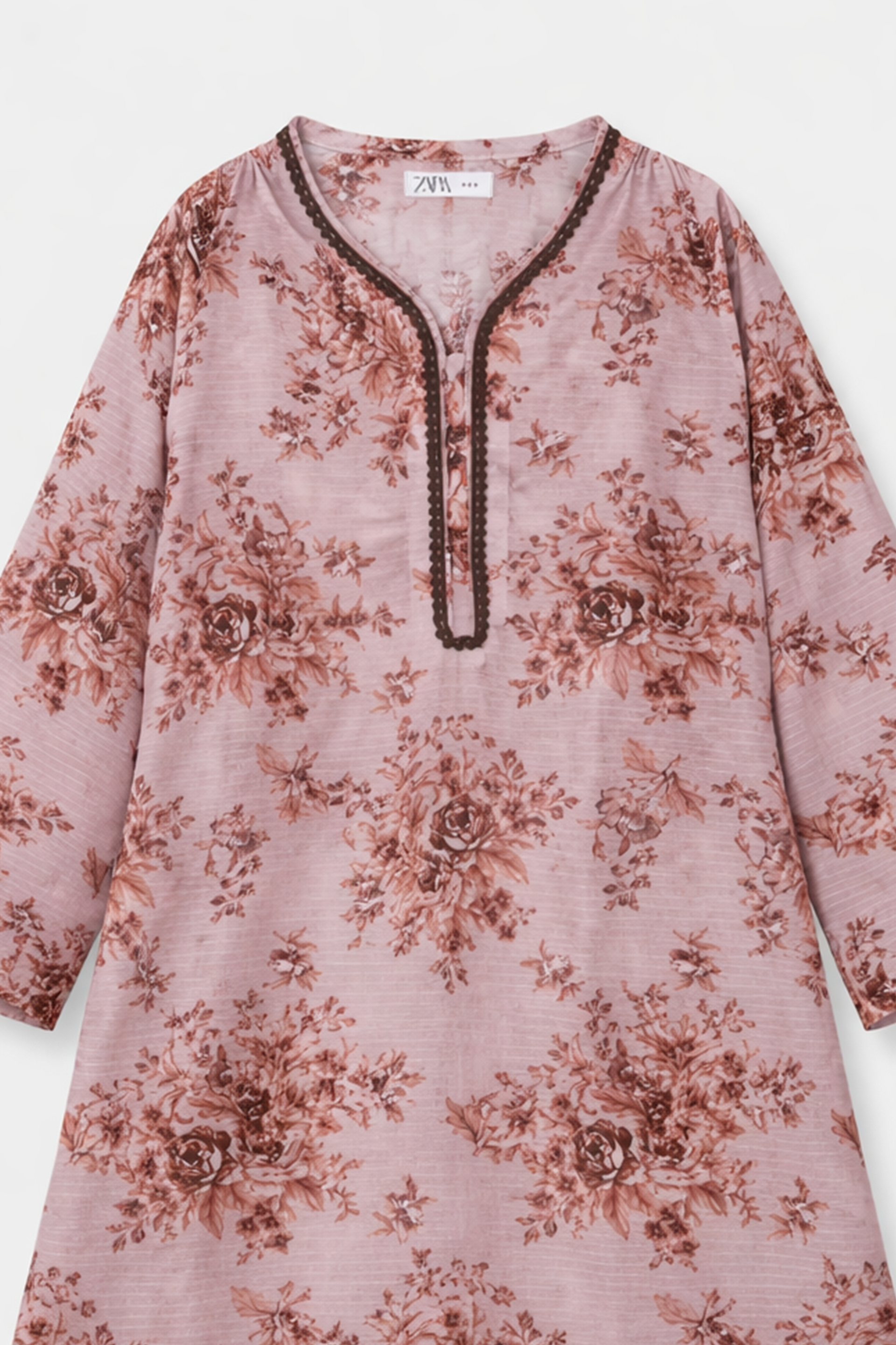 Luxury Cotton Lawn Girls 2 Piece Suit – Dusty Rose Floral - MYK_Fatimas