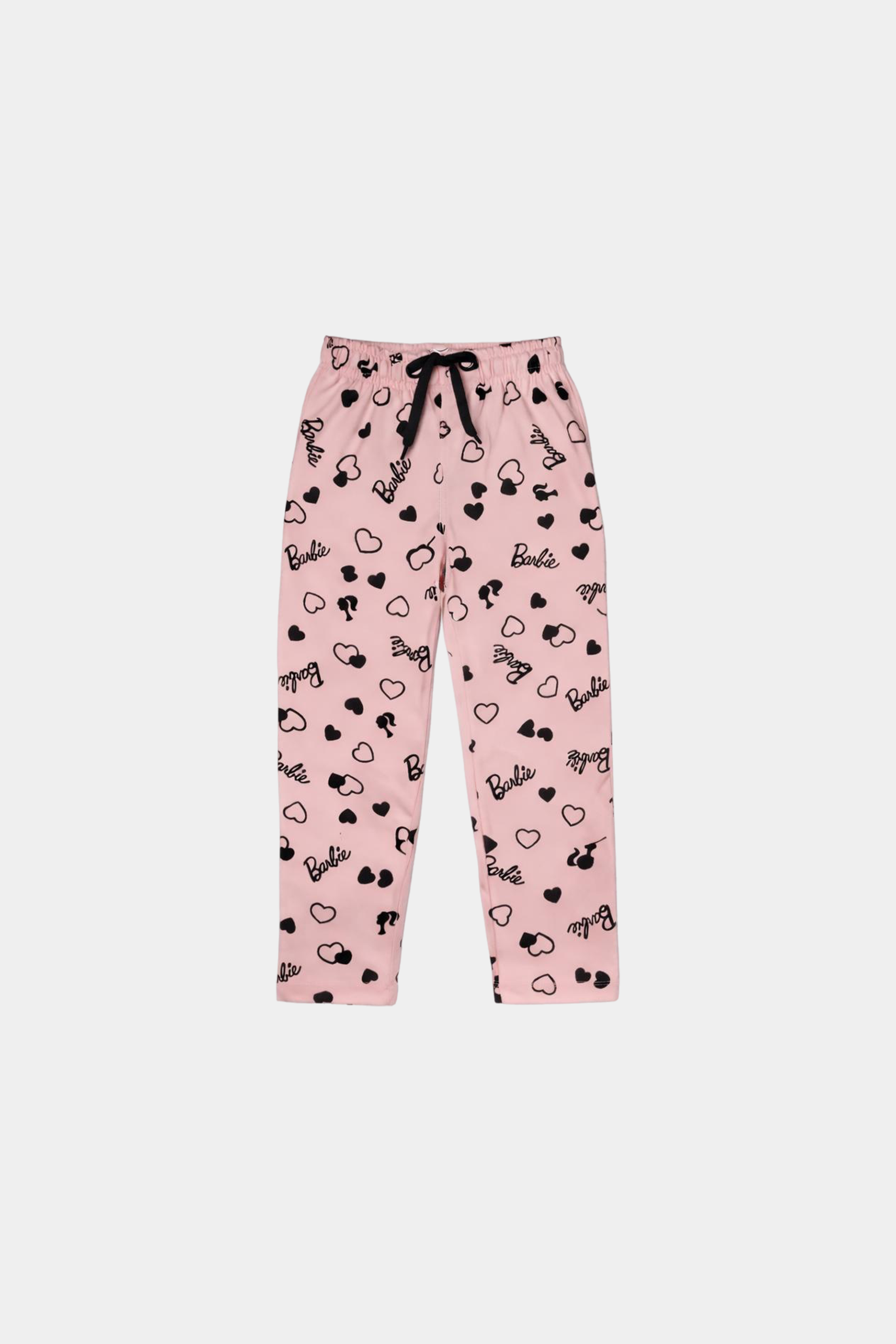 Black Barbie T-Shirt & Pink Printed Pajama Set - MYK_Fatimas