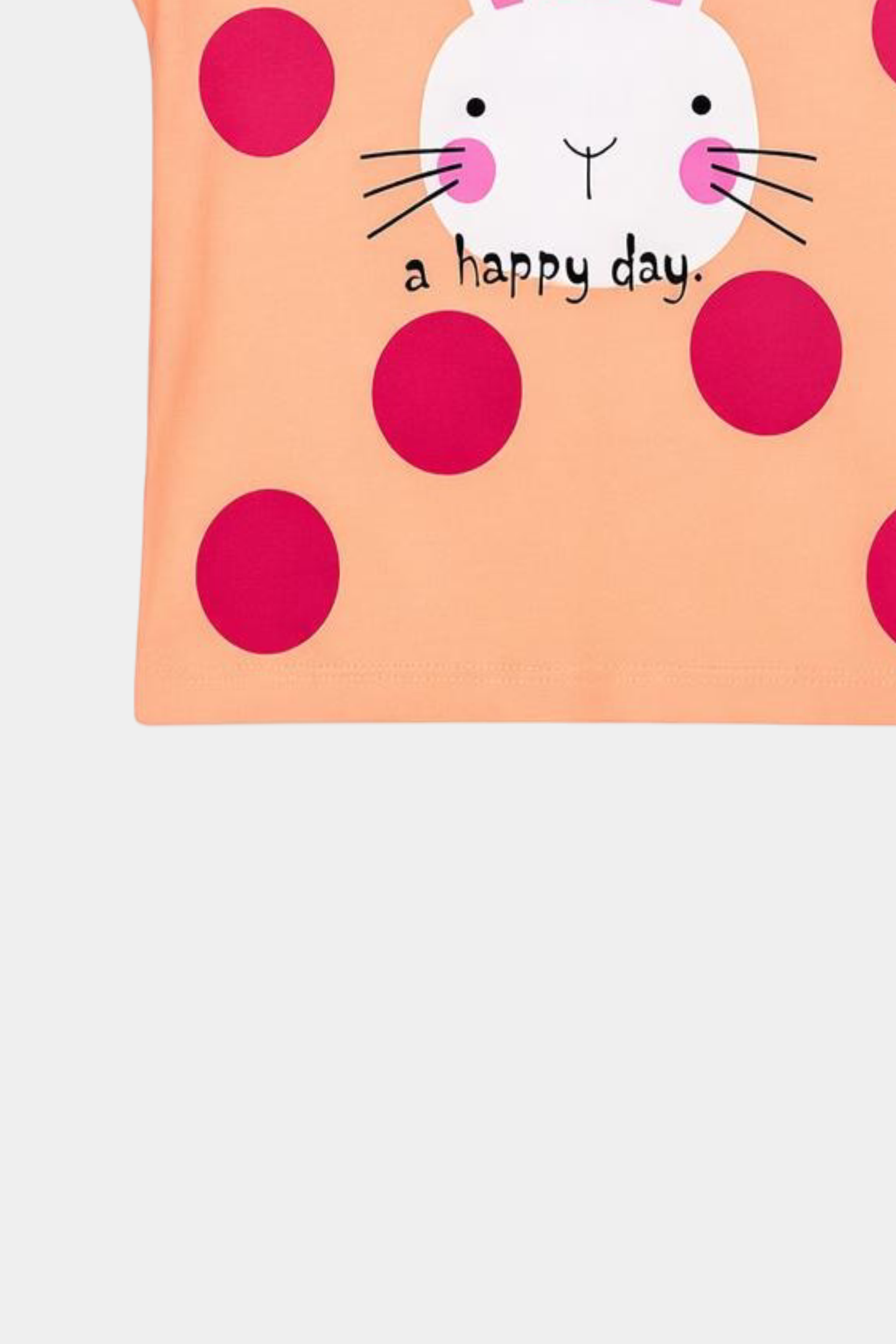Girls' “A Happy Day” Bunny Polka Dot Summer Set – Peach & Pink - MYK_Fatimas