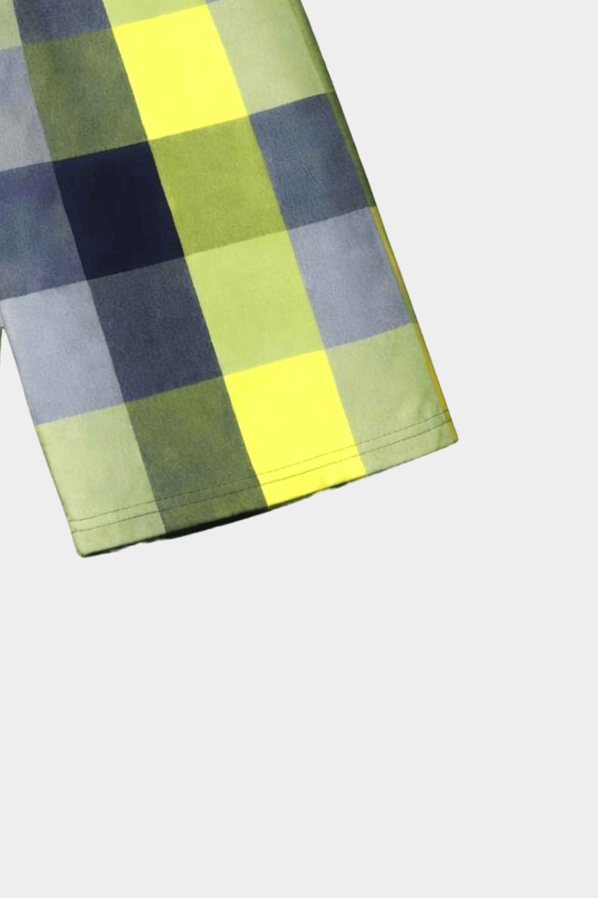 Boys Lime Green & Navy Checkered Shirt & Shorts Set - MYK_Fatimas