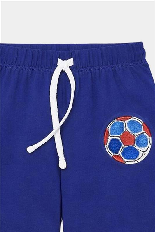 Boys' Summer Football Print T-Shirt & Shorts Set – Red, Blue & Grey Combo - MYK_Fatimas