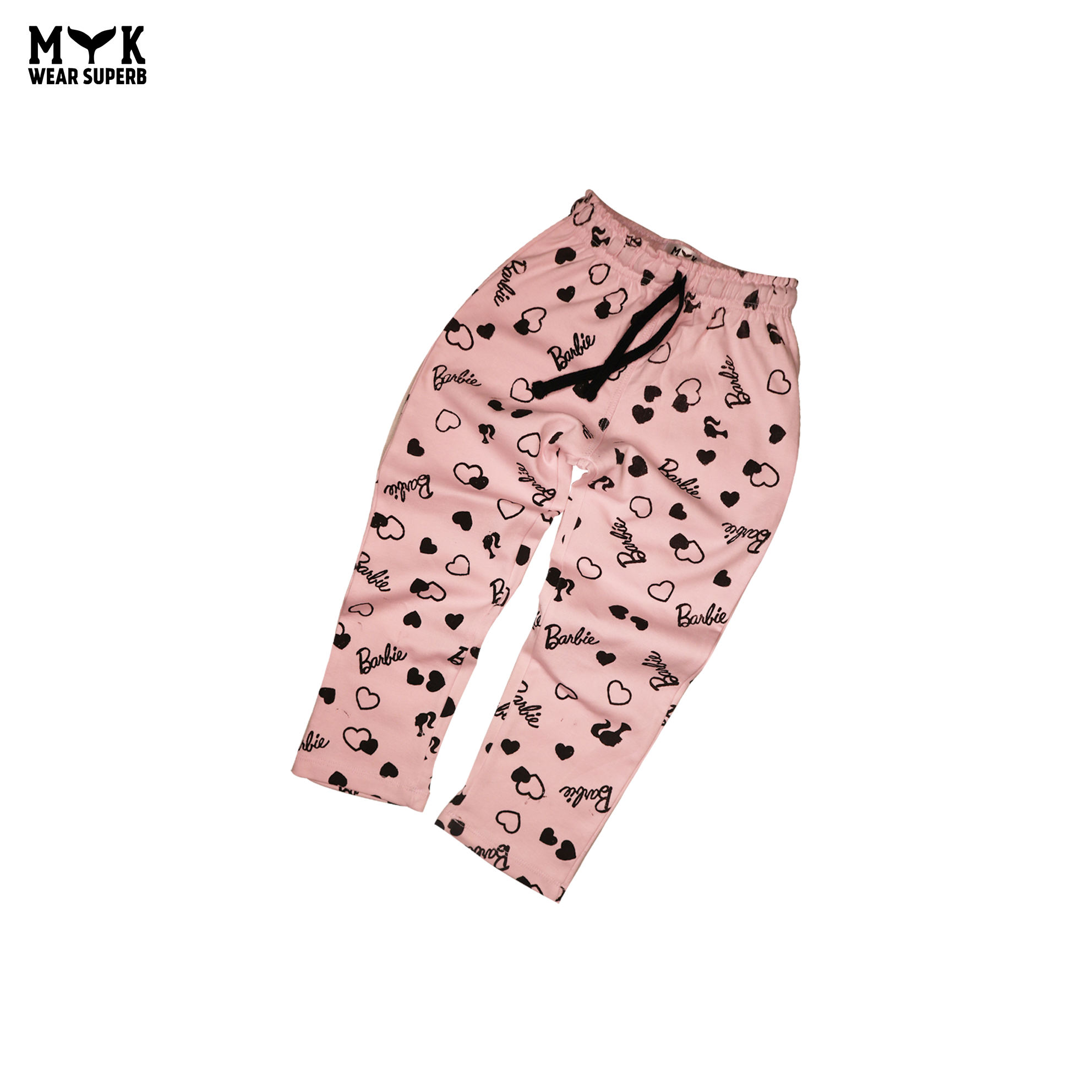 Black Barbie T-Shirt & Pink Printed Pajama Set