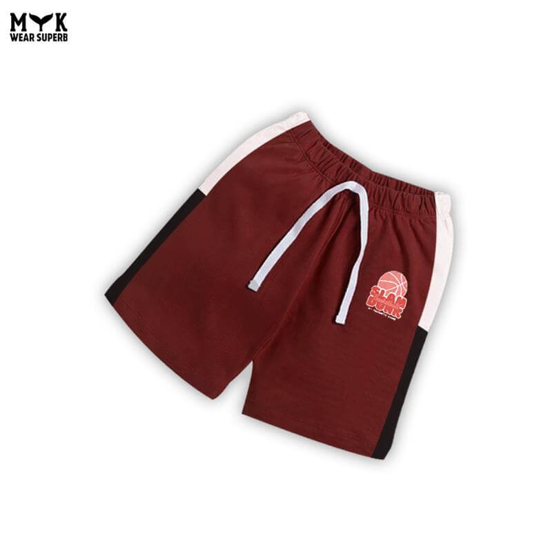 Boys Basketball Themed Colorblock T-Shirt & Shorts Set