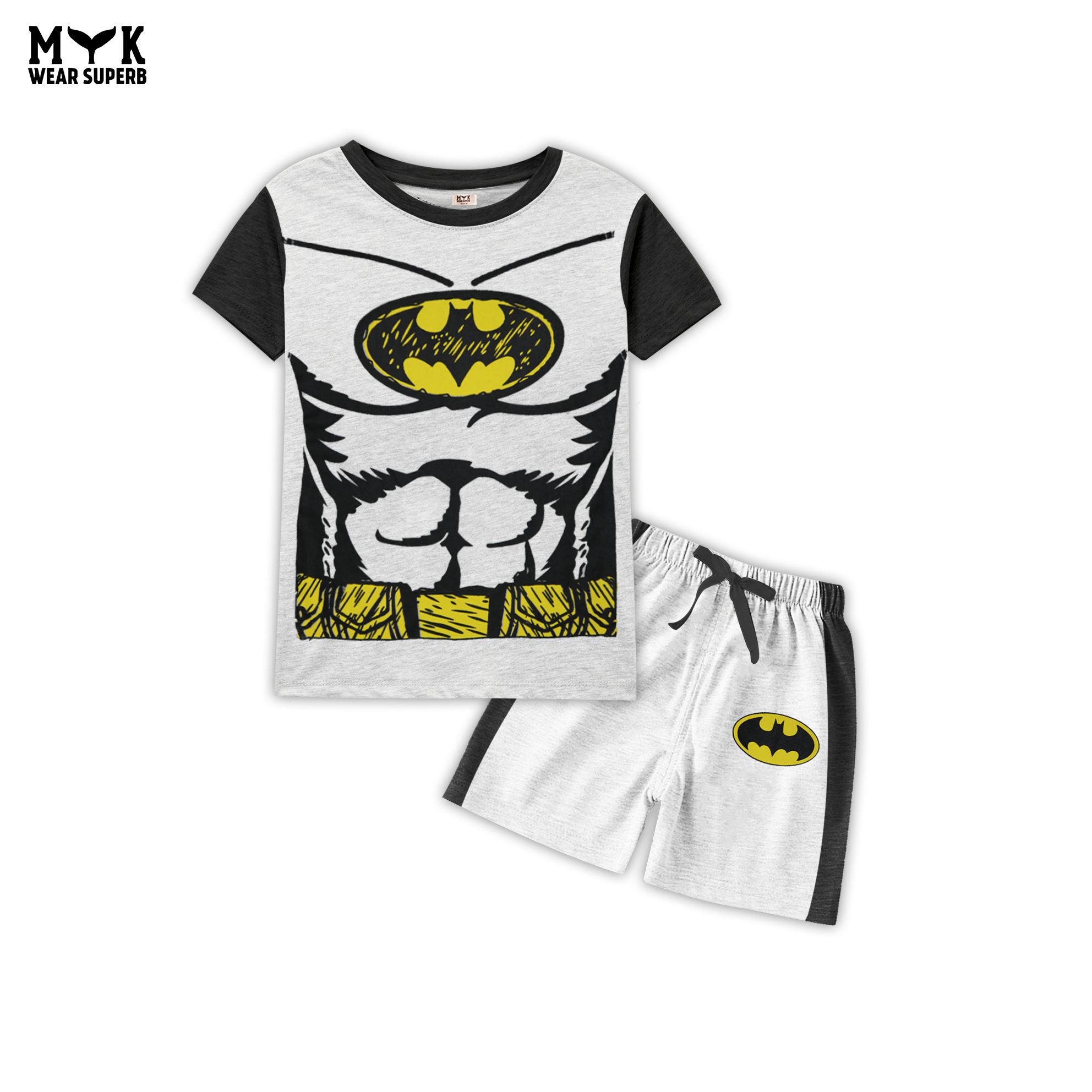 MYK Boys Batman Muscle Print Summer Co-ord Set