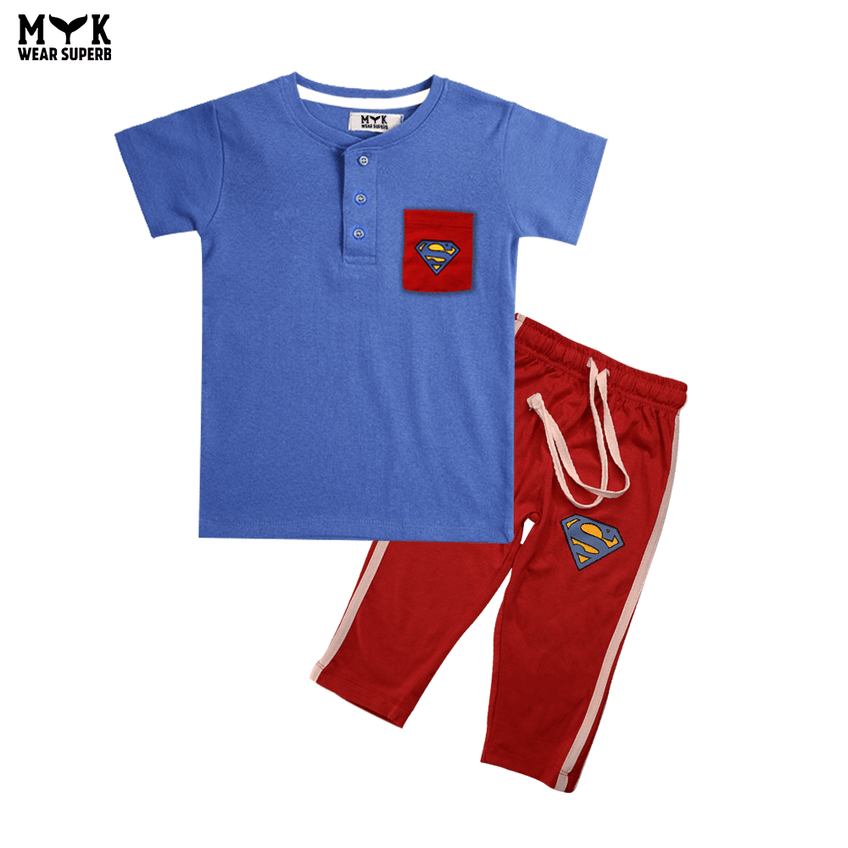 Boys Blue & Red Superhero Summer Set