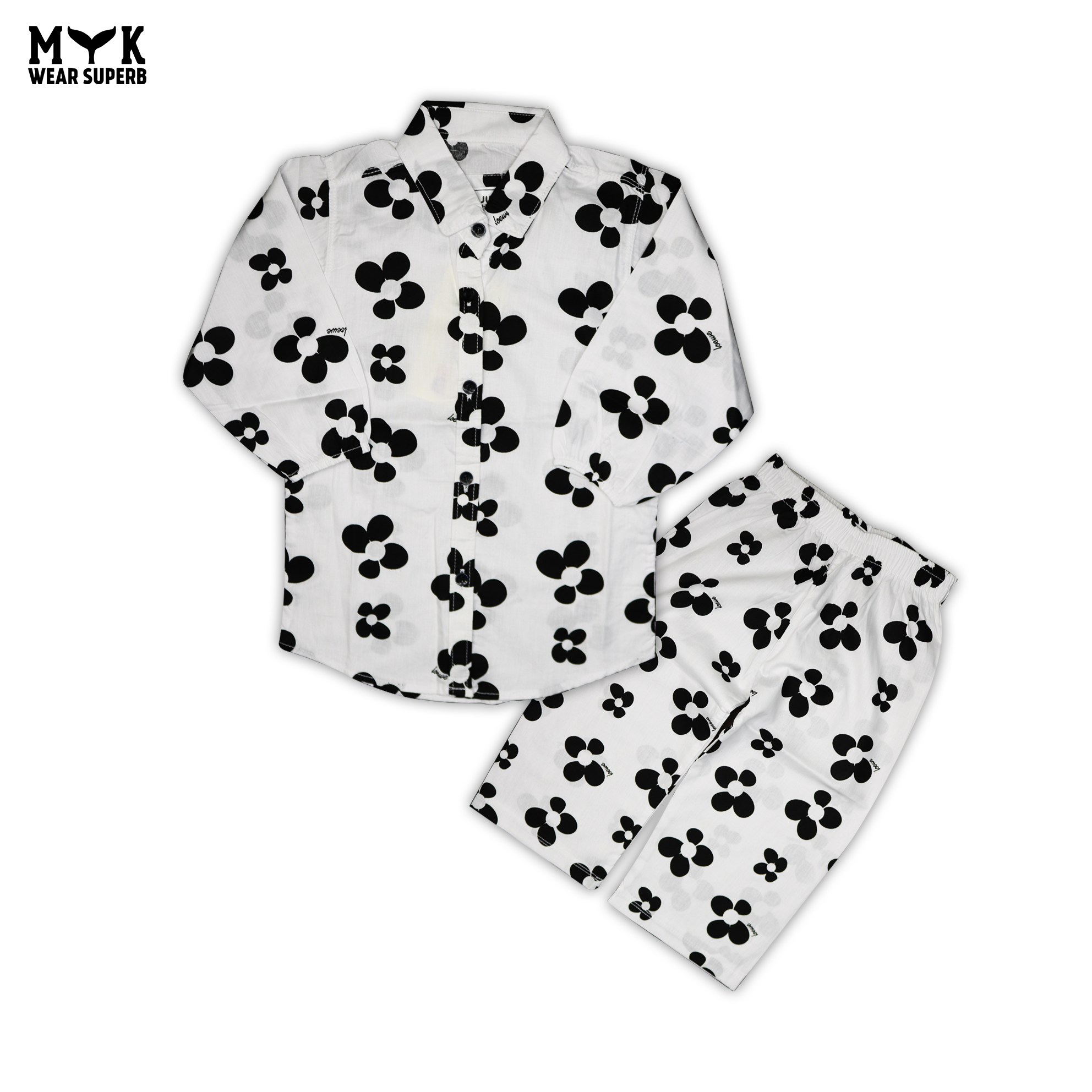 Black Floral Summer Suit