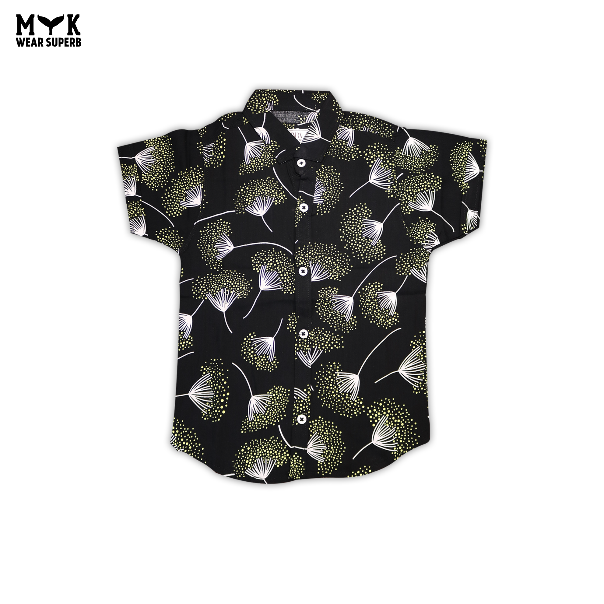 Tropical Bloom Black Shirt & Shorts Set for Kids