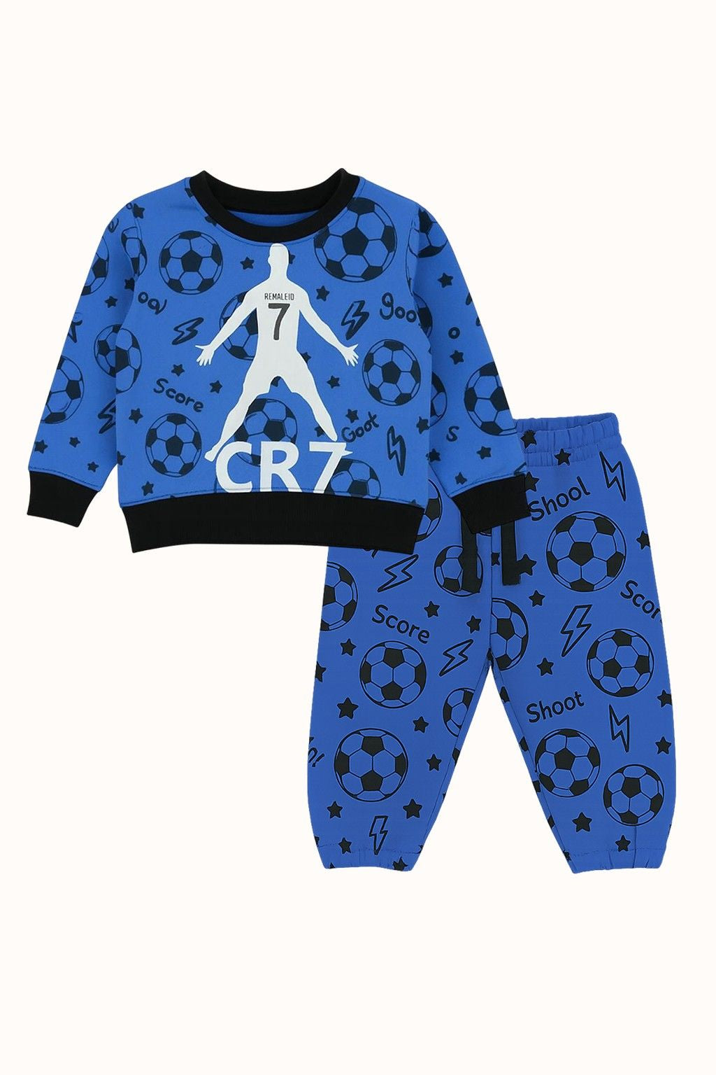 Blue CR7 Football Printed Kids Tracksuit