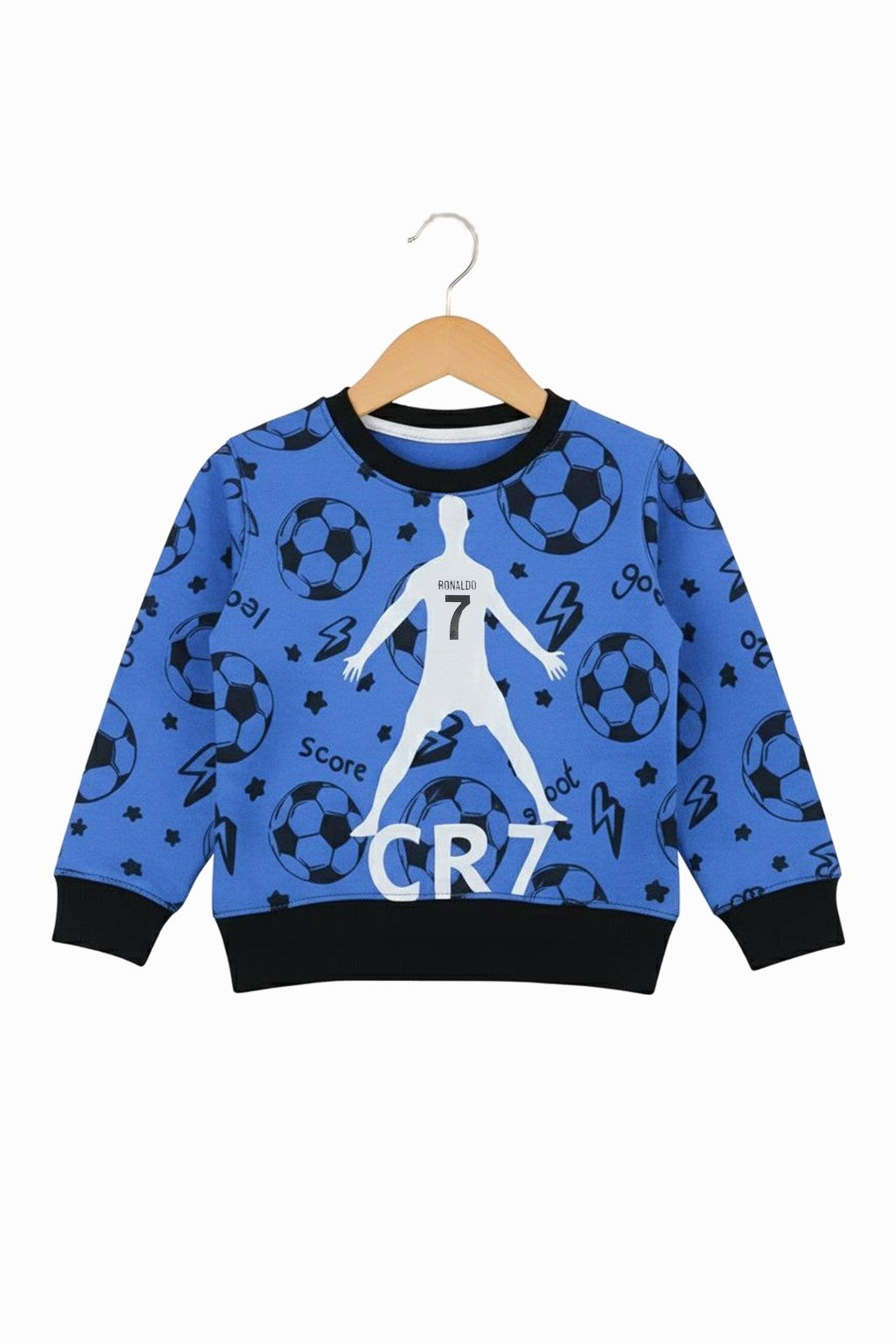 Blue CR7 Football Printed Kids Tracksuit