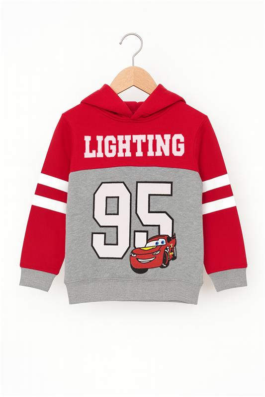 Lighting 95 Red & Grey Fleece Hoodie Tracksuit 2 pcs set