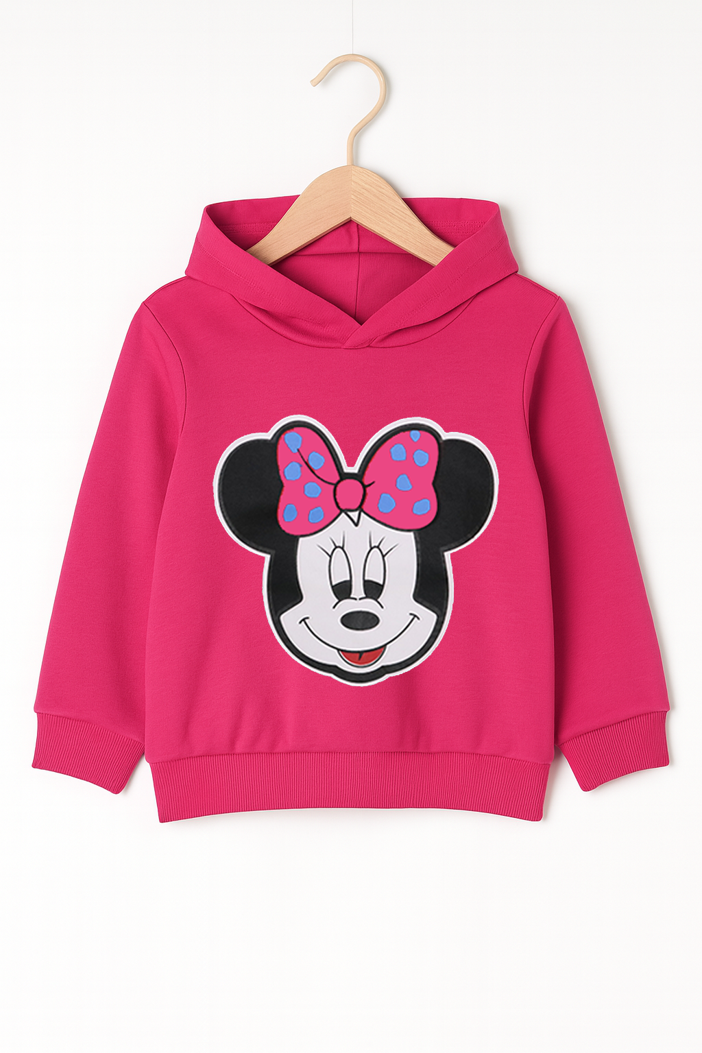 Baby Girl Pink cPrinted Hoodie And Grey Trouser With Dori Outfit Set