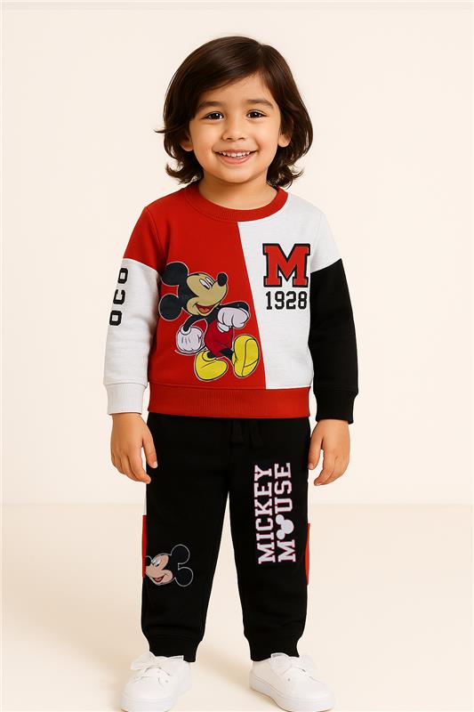 Kids Mickey Mouse Printed Winter Tracksuit Set