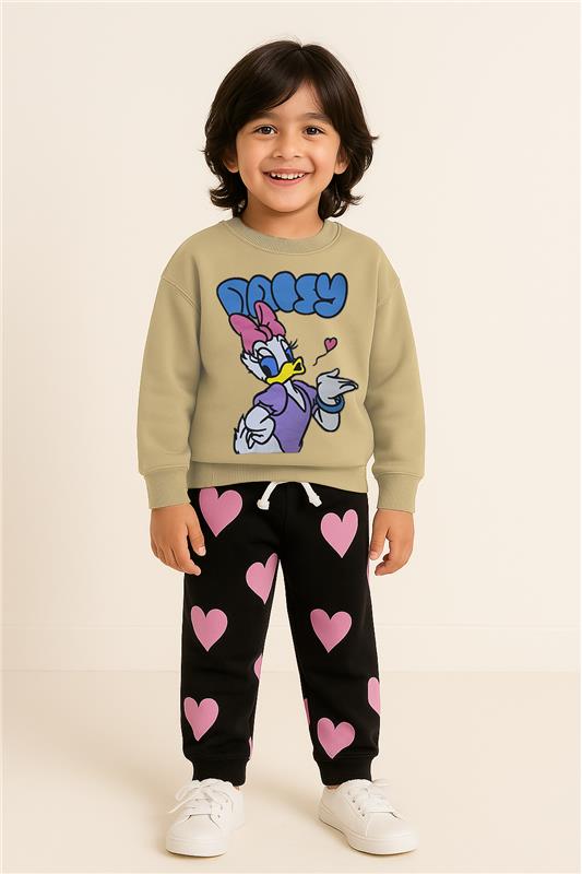 Kids Daisy Duck Printed Winter Tracksuit Set