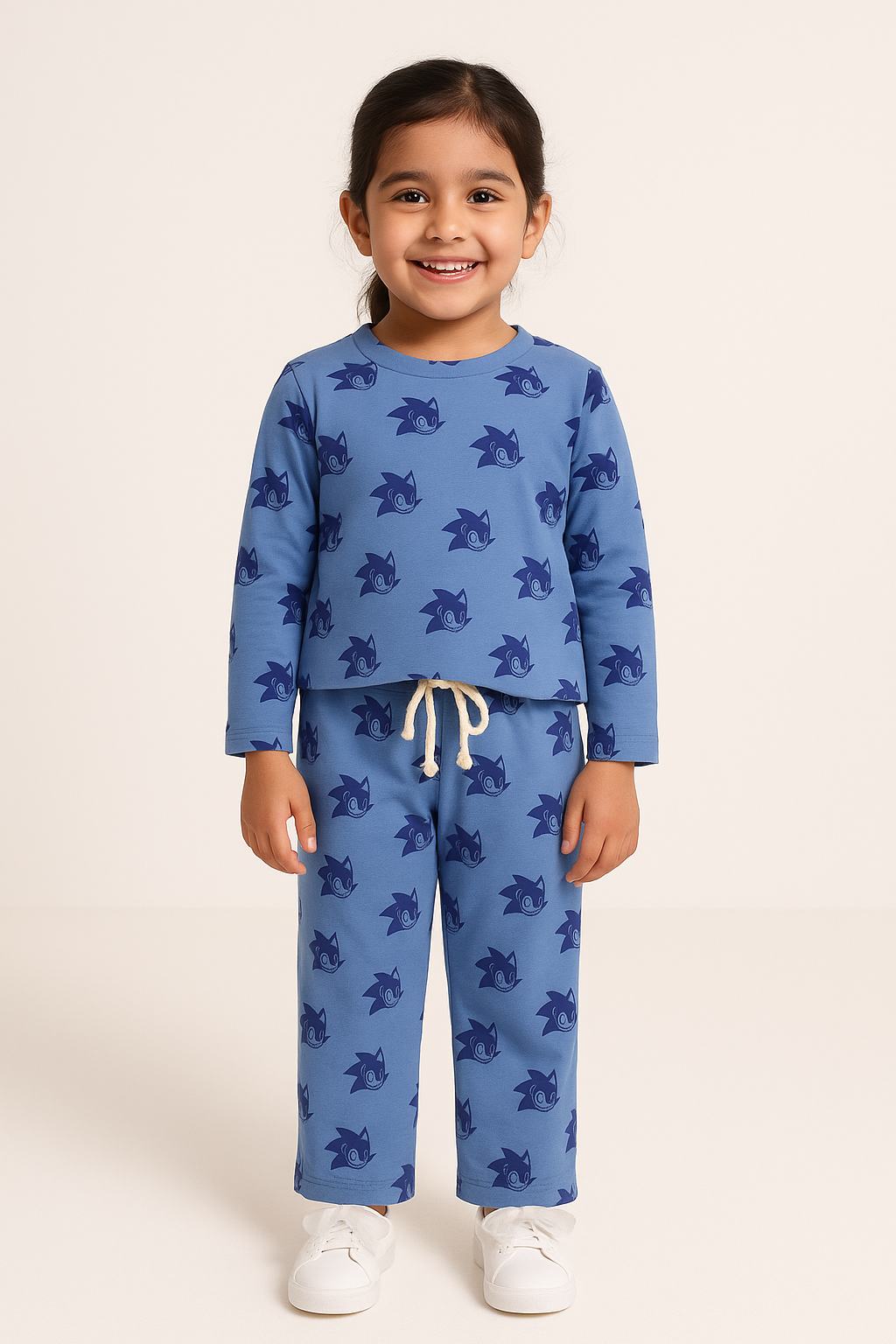 Blue Fox Print Summer Night suit Set