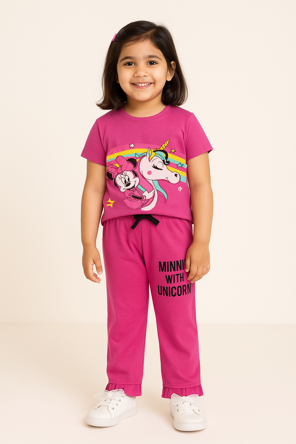 Girls Minnie & Unicorn Summer Lounge Set – Pink (2-Piece)