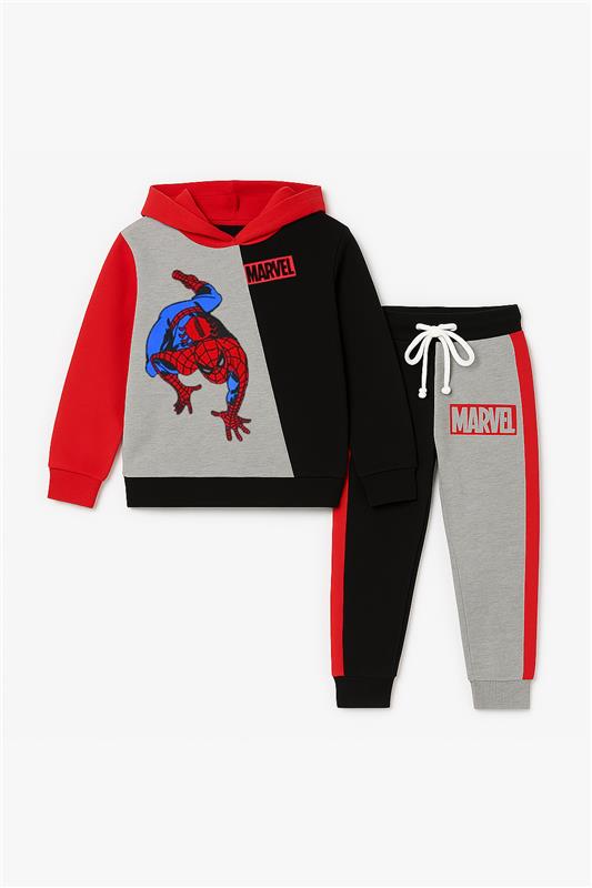 Kids Marvel Red & black Hoodie Fleece Tracksuit 2 Pcs set