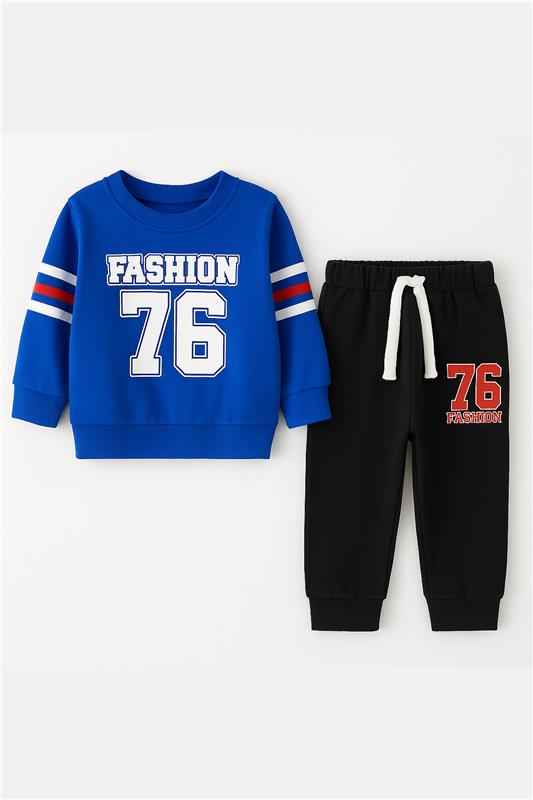 Baby Boy Fashion 76 SweatShirt With Pocket Trouser Long Sleaves Outfit Set