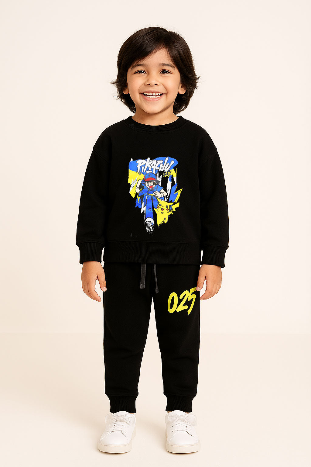 Printed Pikachu Kids Sweatshirt & Trouser With Dori Outfit Premium Quality Set