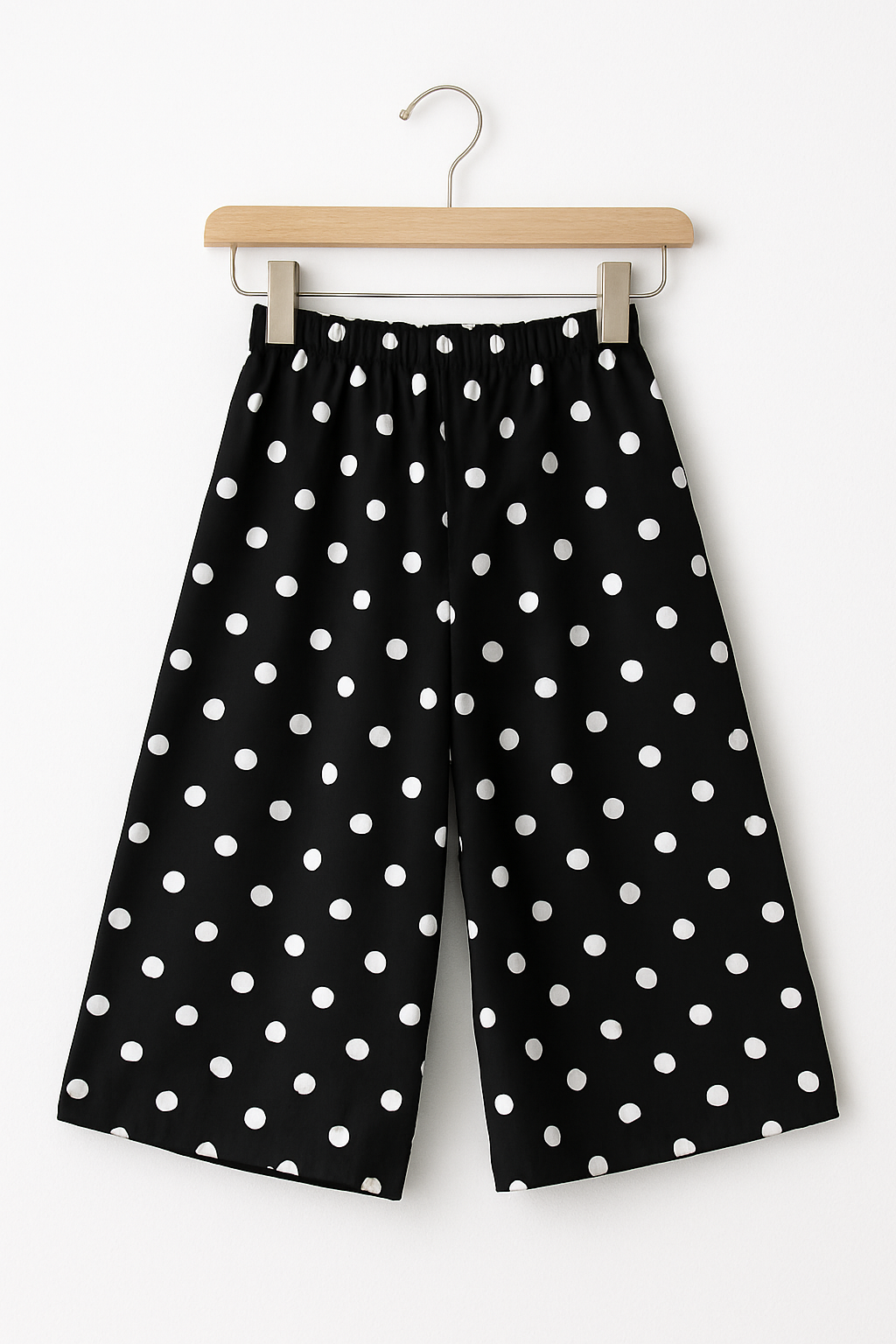 Girls’ Black & White Polka Dot Cotton Summer Set