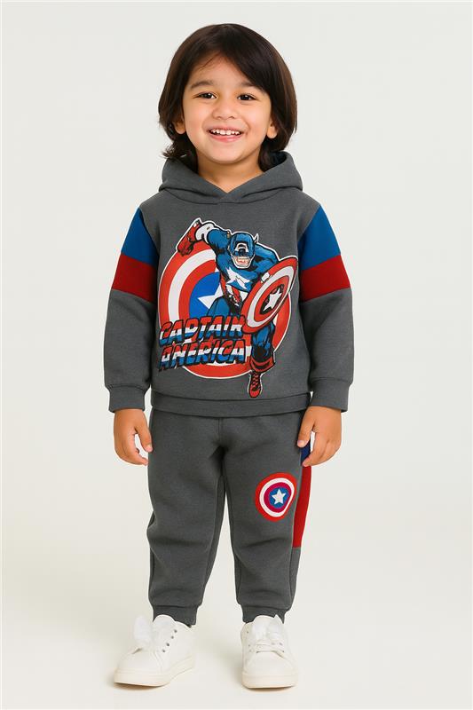 Baby Boys Captain America Hoodie And Panel  Trouser With Dori Outfit Set