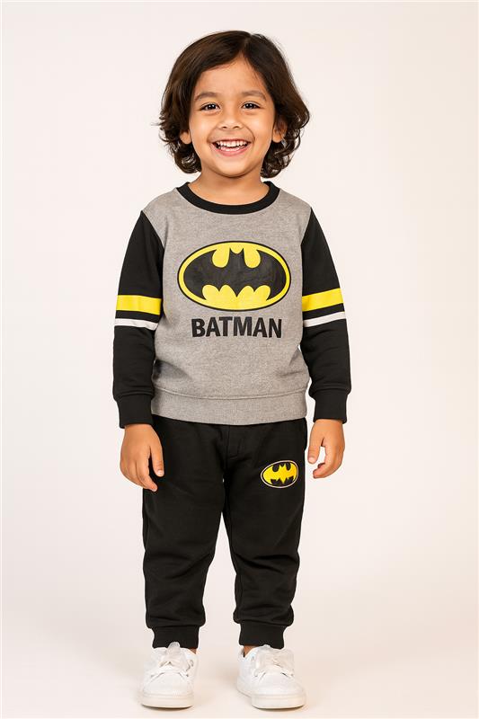 Batman Fleece Tracksuit For kids Grey & Black With Dori Trouser Premium Quality Set