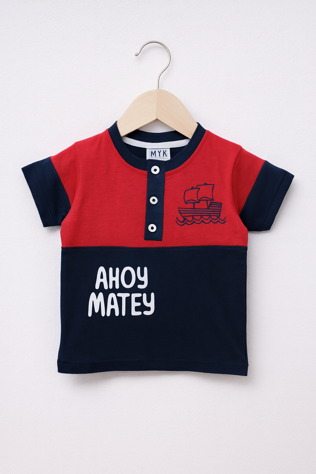 Ahoy Matey" Nautical T-Shirt & Shorts Set
