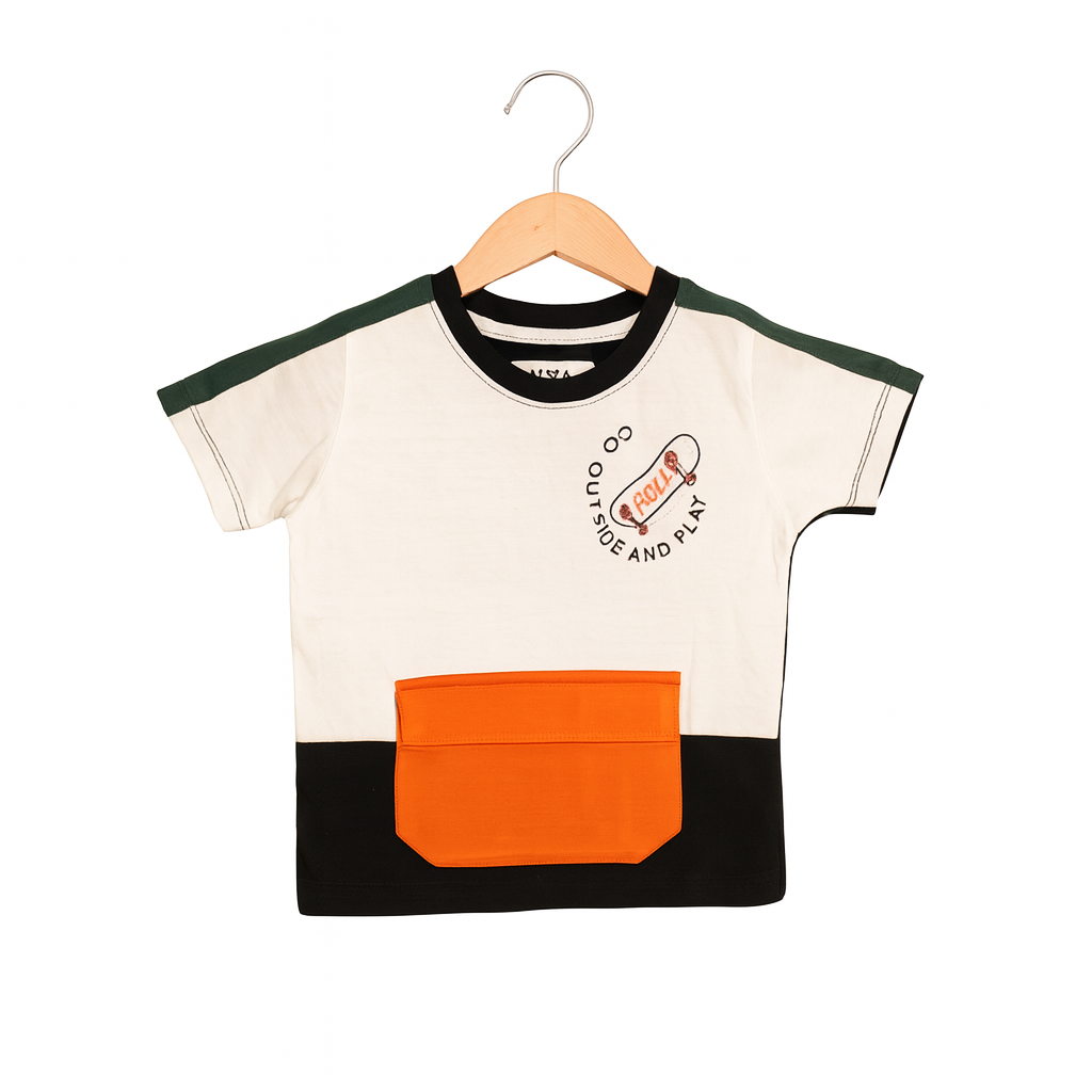Go Outside & Play Boys Summer Outfit – Colorblock Cotton Set