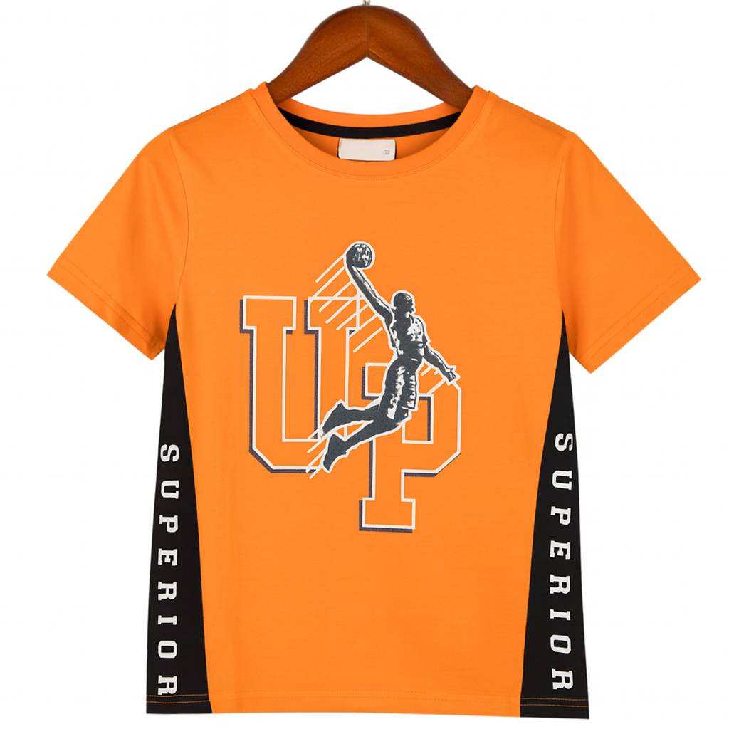Boys Orange Sports Summer Set – Superior Comfort & Style