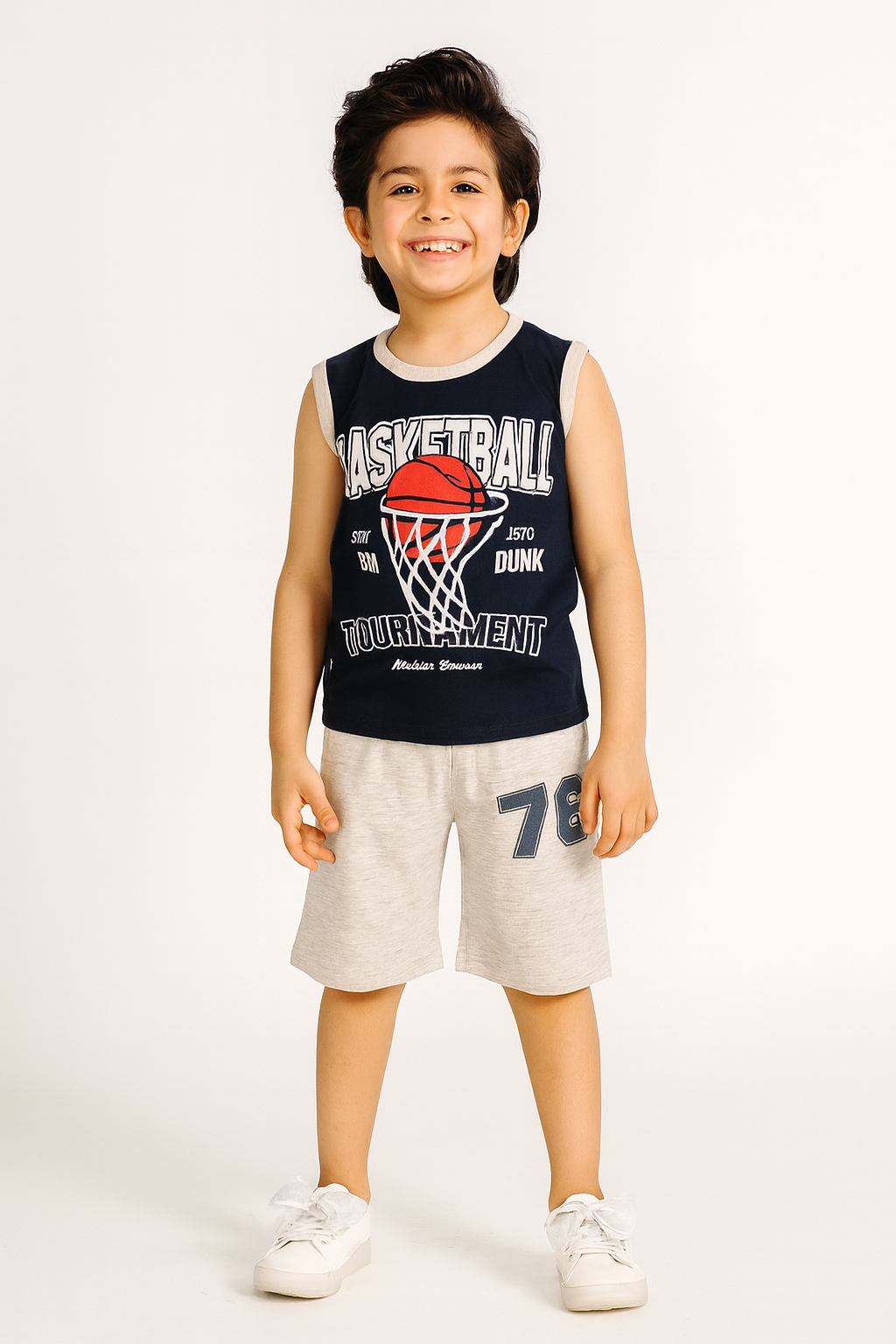 Boys' Sleeveless Basketball Tournament Outfit