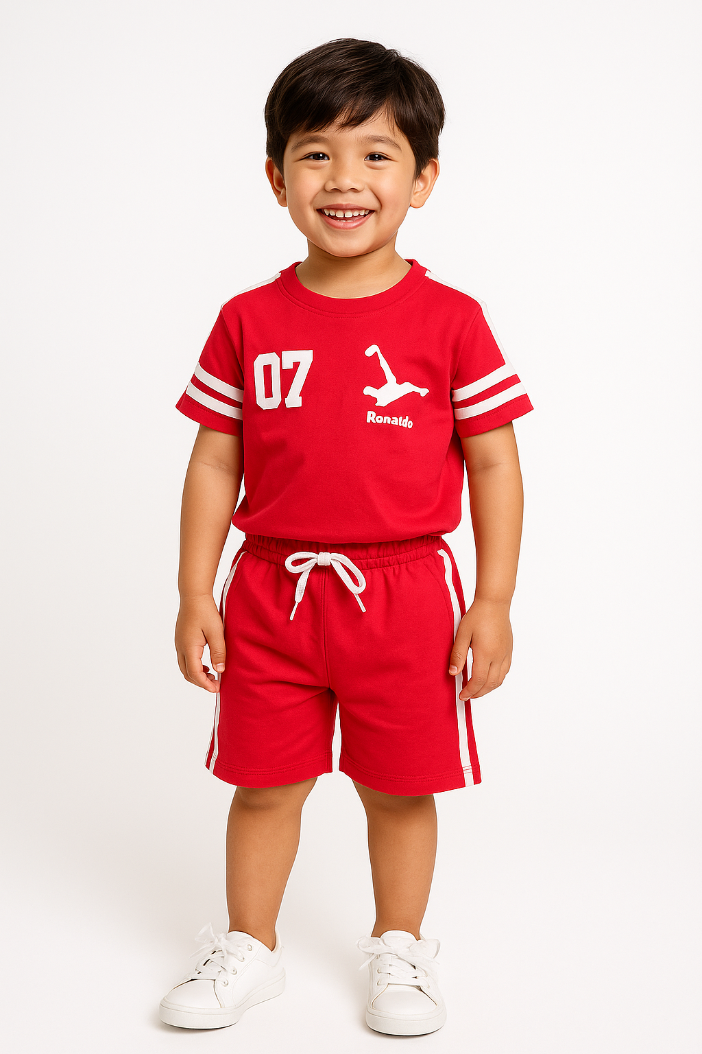 Ronaldo Red Sports T-Shirt & Shorts Set – Style Meets Action!