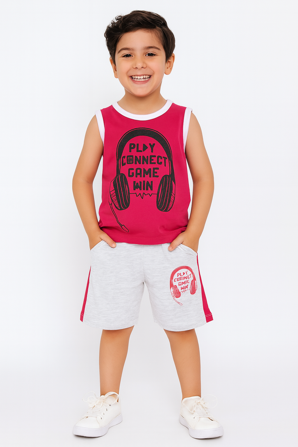 Gamer Vibes Sleeveless Summer Set – Play, Connect, Game, Win!
