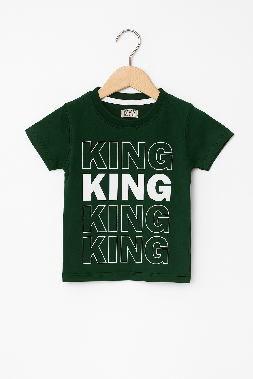 KING Printed Green T-Shirt for Boys