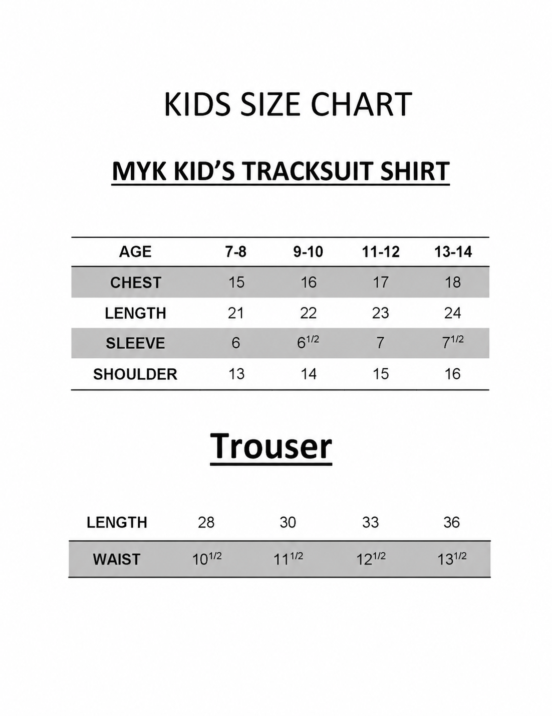 Kids Black & White Tracksuit - MYK_Fatimas