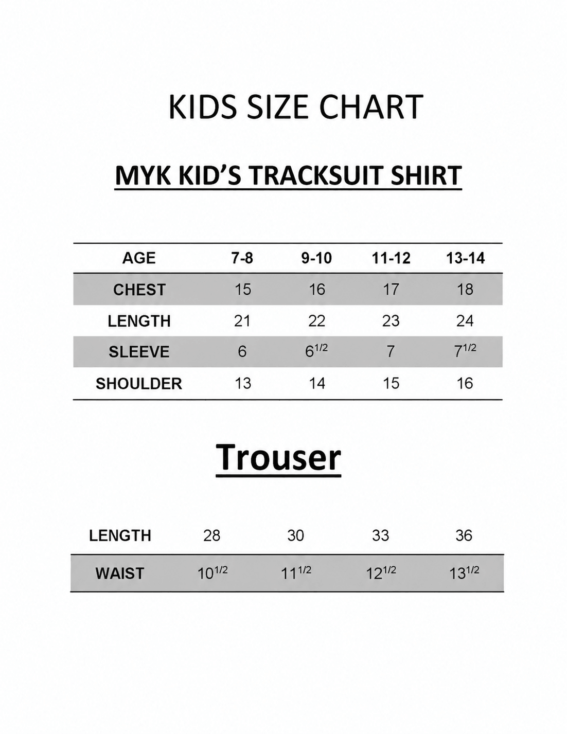 Kids Black & White Tracksuit - MYK_Fatimas