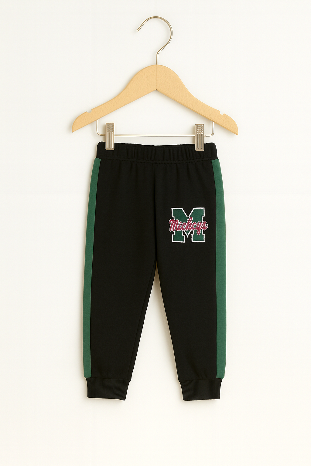 Zipper Green Black Pocket Hoodie With panel Trouser 2pcs Set