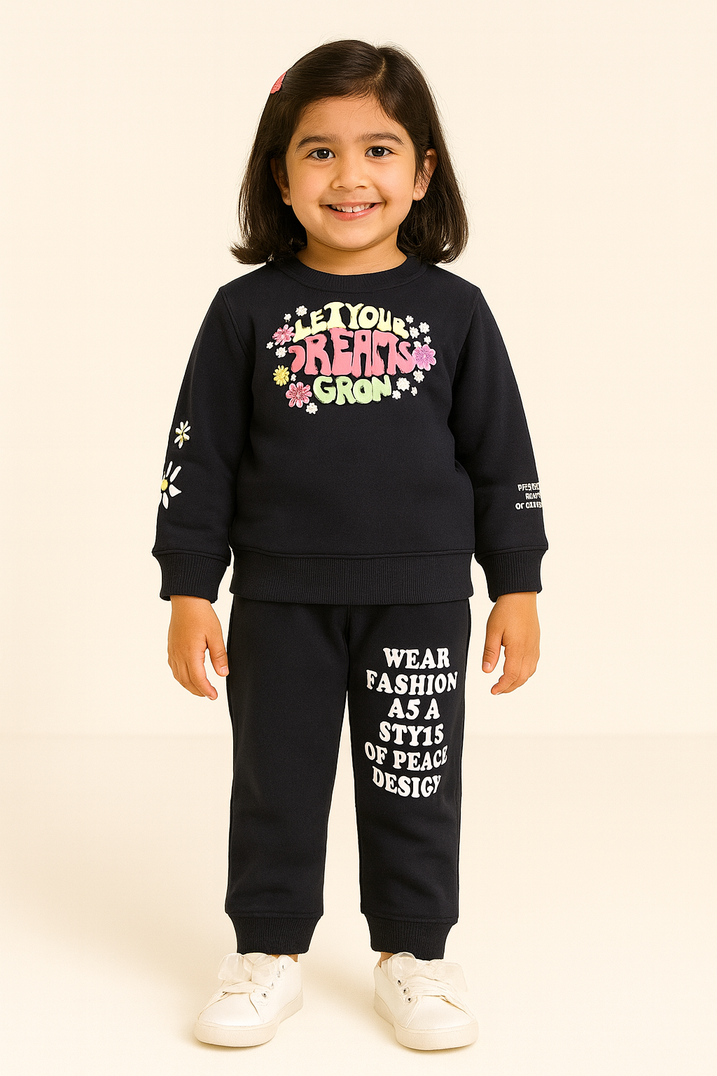 Motivational Text Printed Winter Tracksuit