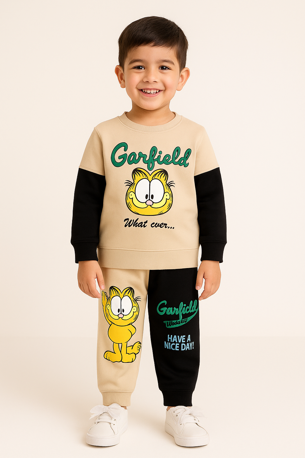 Kids Garfield Printed Winter Tracksuit Set