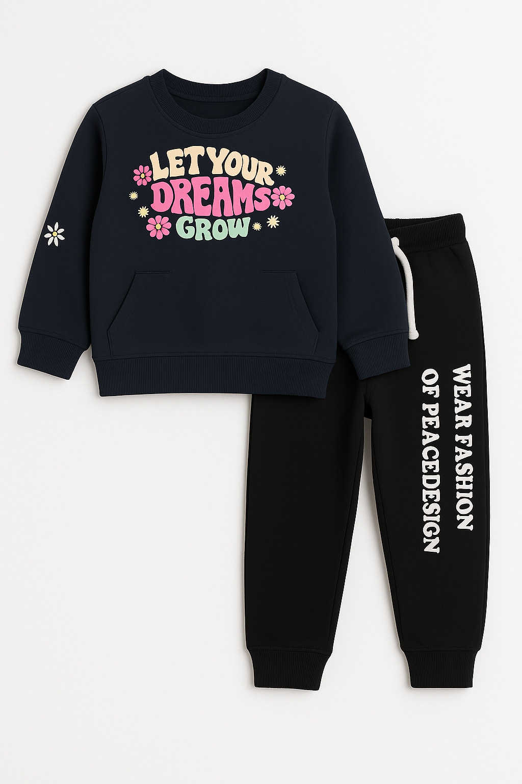 Motivational Text Printed Winter Tracksuit for Kids