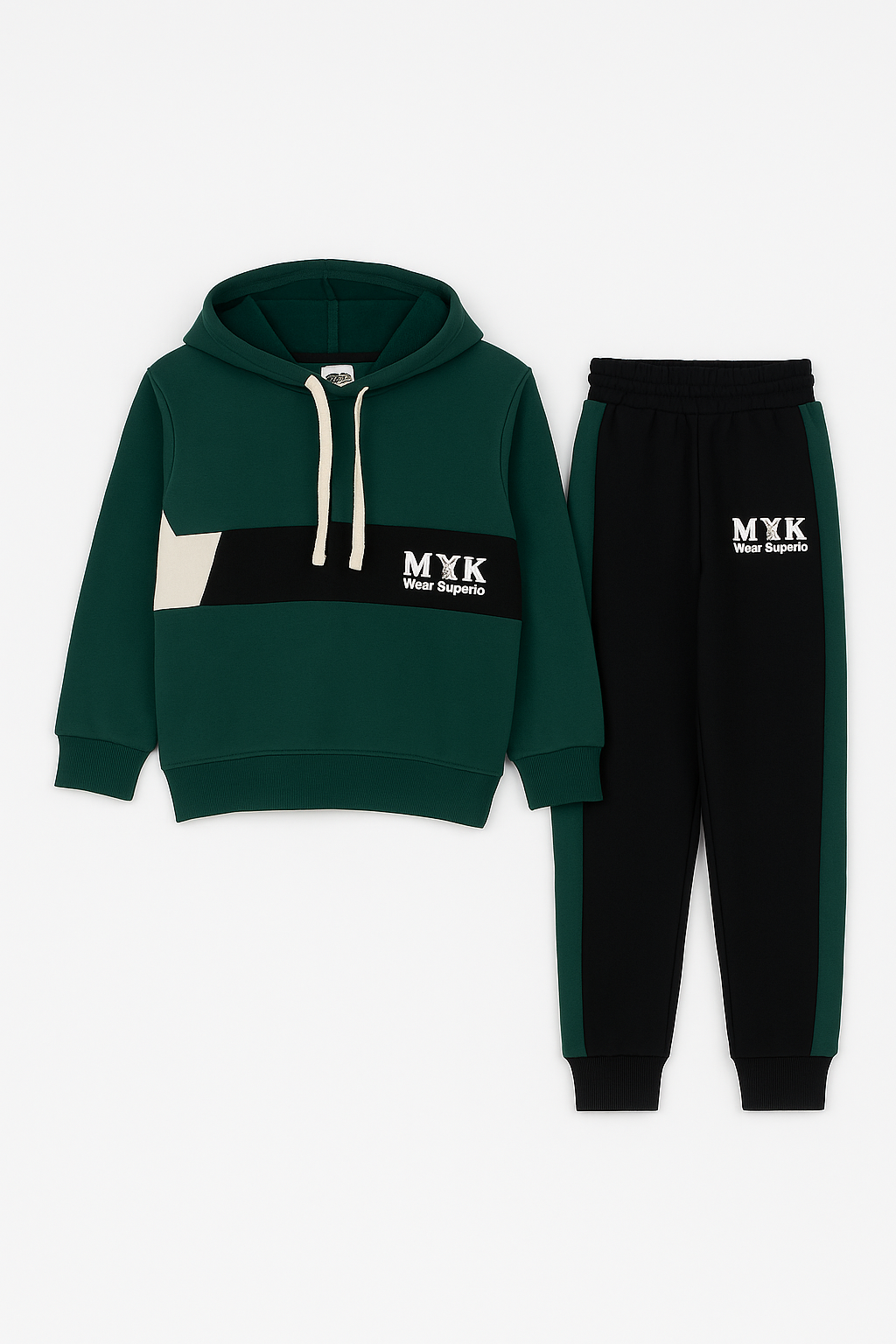 Baby Boy MYK Green Hoodie With Black Trouser Imported
